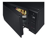 LG NeoChef, 36L Smart Inverter Microwave Oven, Side view open with food, MH7636GIS, thumbnail 9