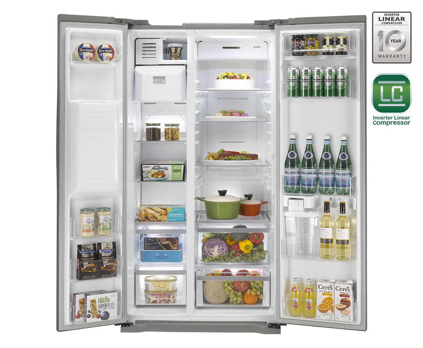 LG 567L Shiny Steel Side by Side Refrigerator LG Sri Lanka