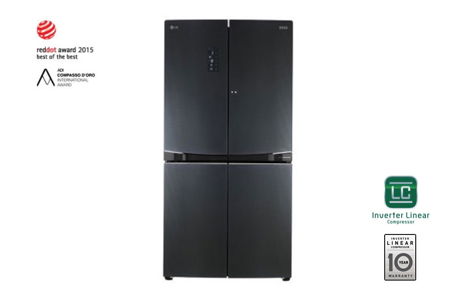 LG 601L Luminous Black Side by Side Fridge, GF-D6011LB