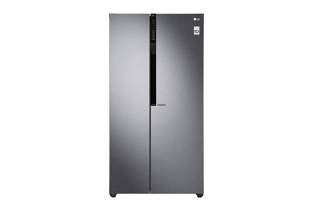 LG 613L Dark Grapite Side-by-Side Refrigerator, front view, GS-B6181DS