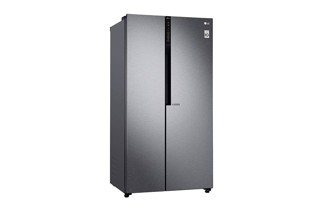 LG 613L Dark Grapite Side-by-Side Refrigerator, 30 degree right side view, GS-B6181DS, thumbnail 11