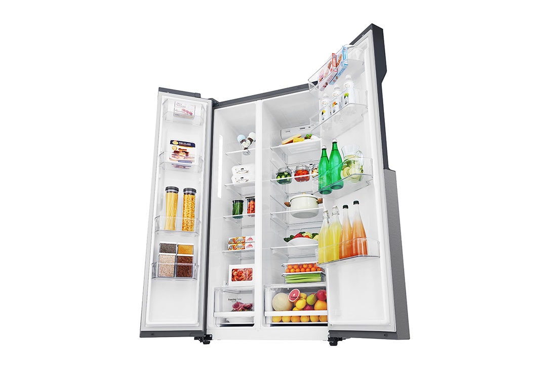 LG 613L Dark Grapite Side-by-Side Refrigerator, bottom view, GS-B6181DS, thumbnail 9
