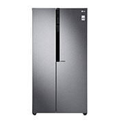 LG 613L Dark Grapite Side-by-Side Refrigerator, front view, GS-B6181DS, thumbnail 1
