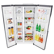 LG 613L Dark Grapite Side-by-Side Refrigerator, top view, GS-B6181DS, thumbnail 10