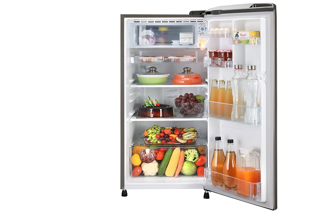 LG 190L Platinum Silver One Door Refrigerator, GL-B205ALLB, GL-B205ALLB, thumbnail 2