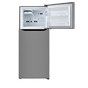 LG 260L Platinum Silver Top Freezer Top Mount Refrigerator, Front-View-Top-Door-Open-Without-Content, GL-K272SLBB, thumbnail 5