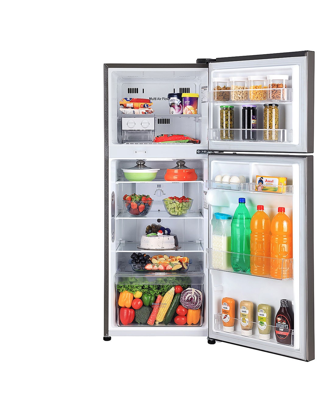 260L Top Freezer with Multi Air Flow in Silver LG LK