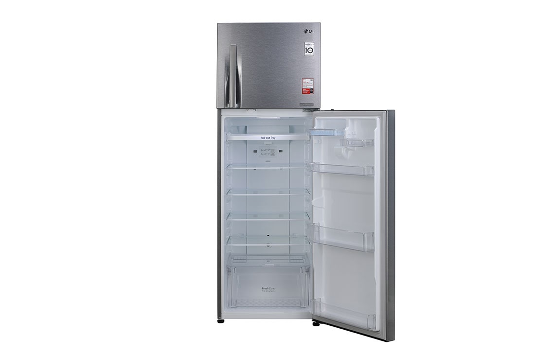 LG 360 Litres Fridge with Smart Inverter Compressor, Multi Air Flow, Auto Smart Connect™, LG GL-M413RLCI  Front View Bottom Open, GL-M413RLCI, thumbnail 5