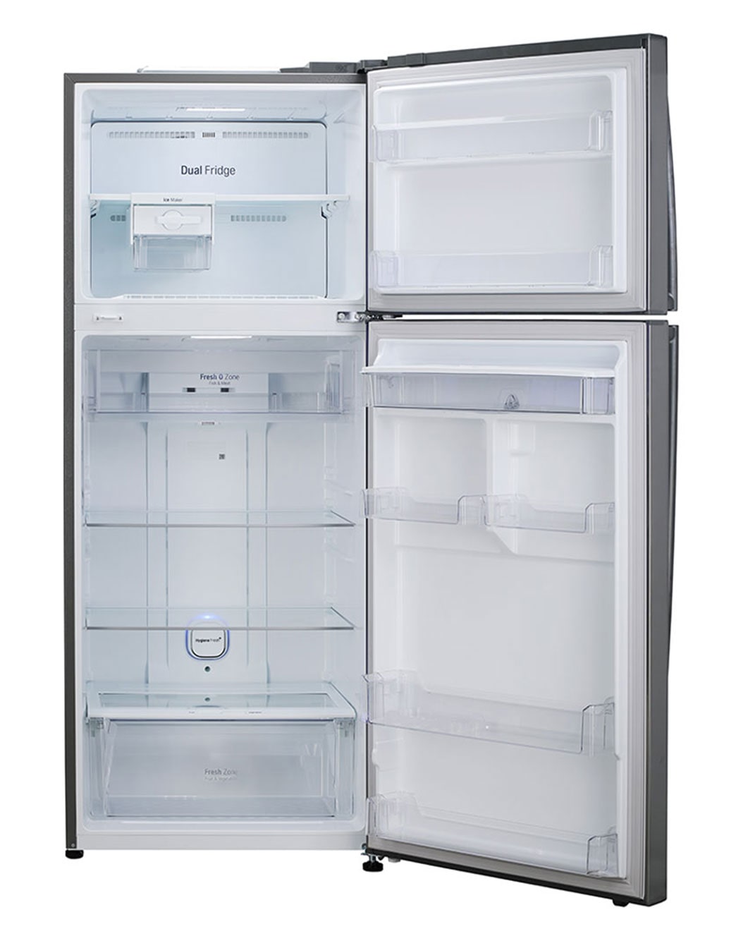 437L Top Freezer with Smart Inverter in Shiny Steel LG LK