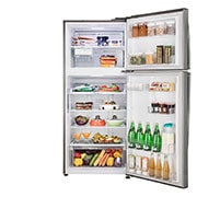 LG 437 Litres Fridge with Smart Inverter Compressor, Door Cooling+™, Smart Diagnosis™, Auto Smart Connect™, LG GL-M433PZI Front View with content, GL-M433PZI, thumbnail 2