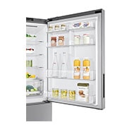 LG 454L Bottom Freezer Refrigerators with Inverter Linear Compressor in Platinum Silver, GB-B4059PZ shelf view open door, GB-B4059PZ, thumbnail 8