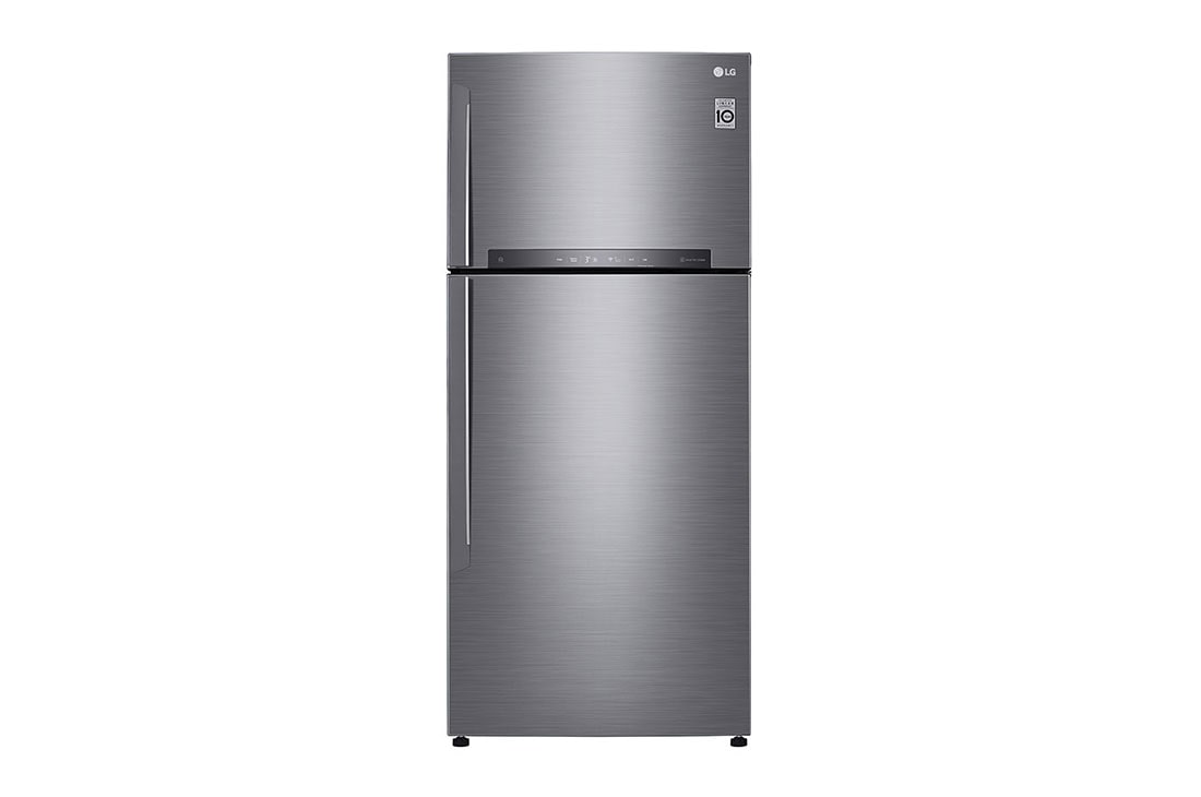 LG 547L Top Freezer with Inverter Linear Compressor in Platinum Silver, GT-M5097PZ front view, GT-M5097PZ