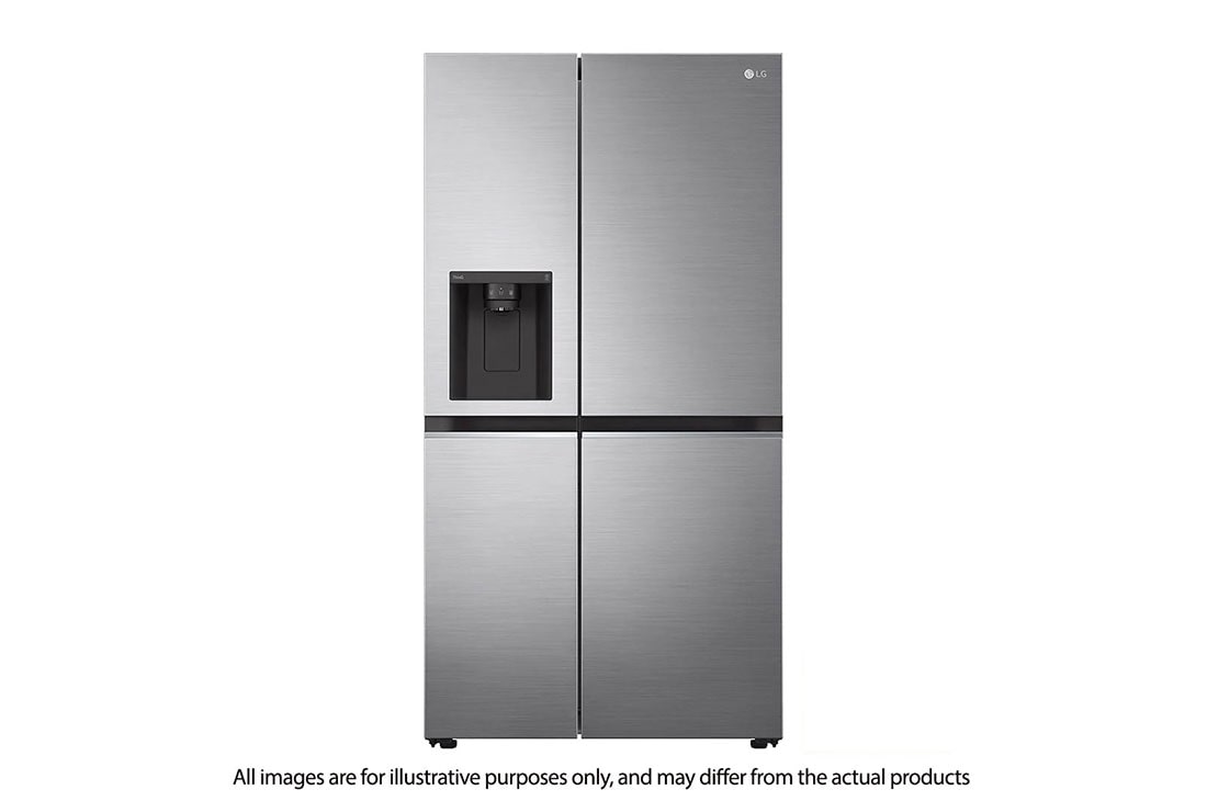 LG 674L side-by-side-fridge with Smart Inverter Compressor in Platinum Silver, GS-L6172PZ, GS-L6172PZ