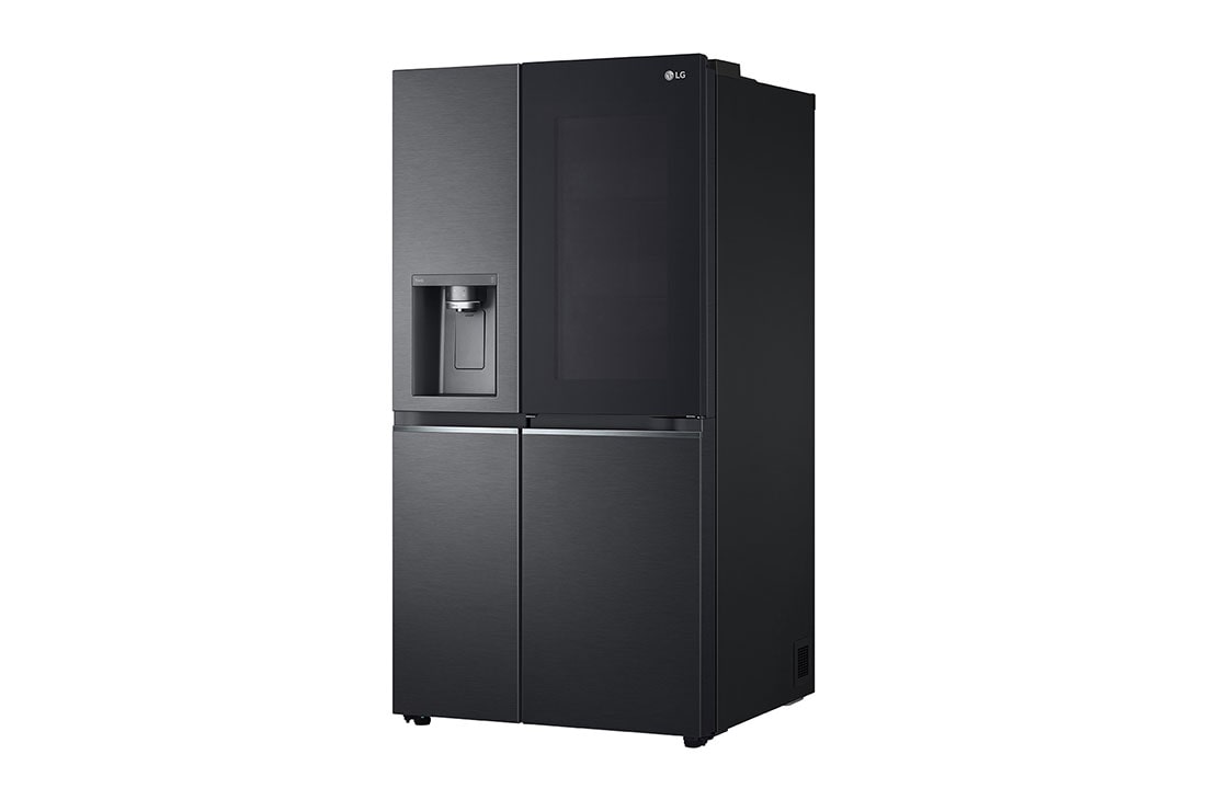 LG 674L side-by-side-fridge with InstaView Door-in-Door™ in Matt Black, right side view, GS-X5982MC, thumbnail 10