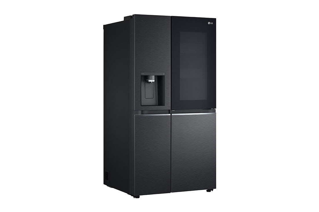 LG 674L side-by-side-fridge with InstaView Door-in-Door™ in Matt Black, lesft side view, GS-X5982MC, thumbnail 9