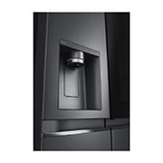 LG 674L side-by-side-fridge with InstaView Door-in-Door™ in Matt Black, dispenser view, GS-X5982MC, thumbnail 6