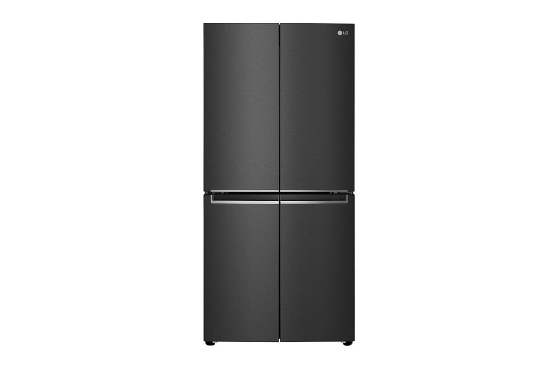 LG 594L Multi Door Refrigerator with Smart Inverter Linear Compressor in Matt Black, front view, GF-B4532MC, thumbnail 0