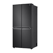 LG 594L Multi Door Refrigerator with Smart Inverter Linear Compressor in Matt Black, left side view, GF-B4532MC, thumbnail 13