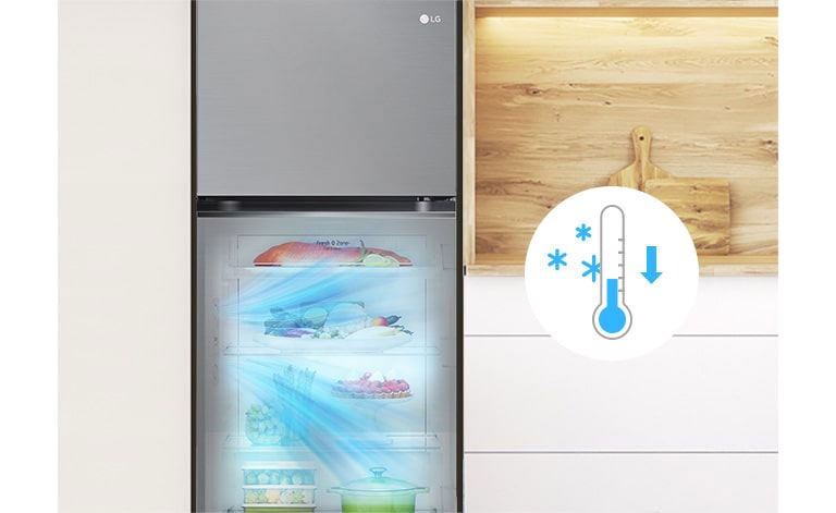 Smart Learner Air Function lowers the temperature by 1℃ when Fridge door is closed.
