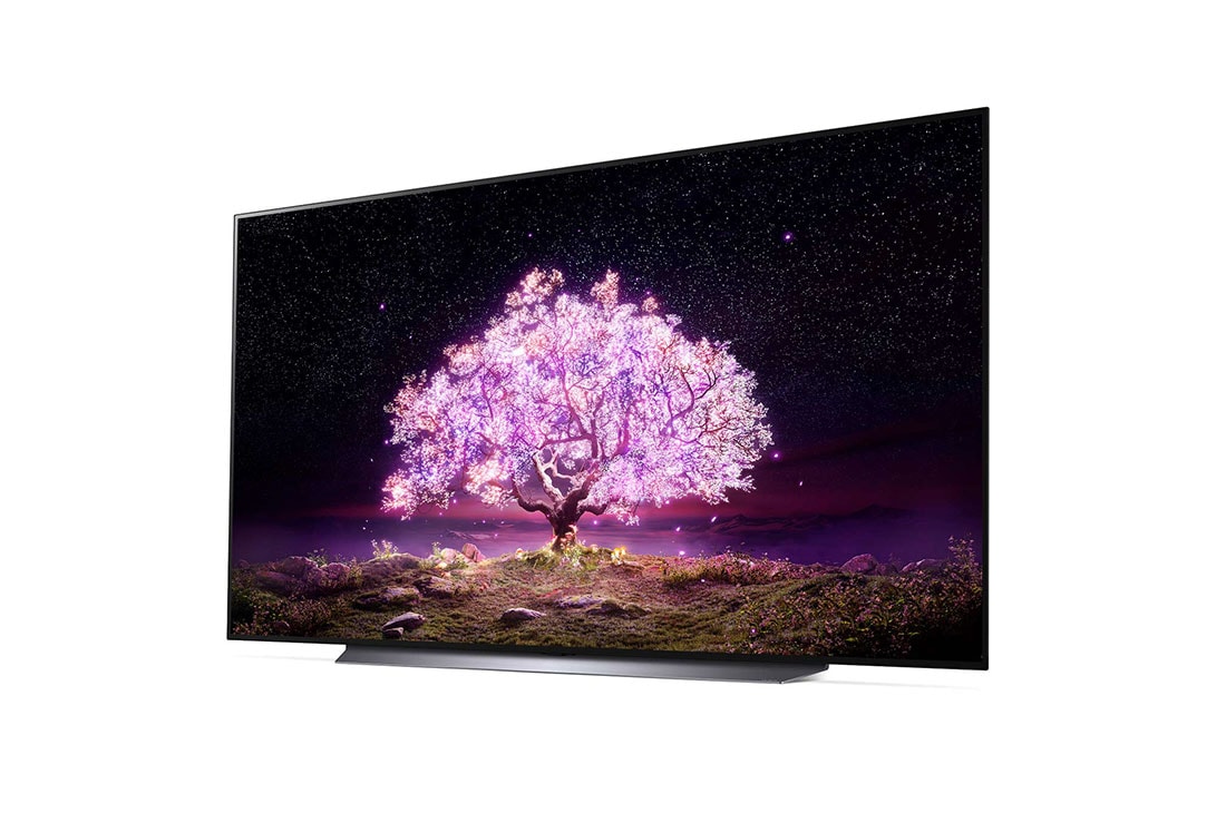 LG C1 83 inch 4K Smart OLED TV, -15 degree side view, OLED83C1PTA, thumbnail 2