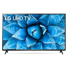 LG UN7300 55" UHD 4K TV, front view with infill image, 55UN7300PTC2