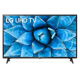 LG UN7300 49" UHD 4K TV, front view with infill image, 49UN7300PTC2