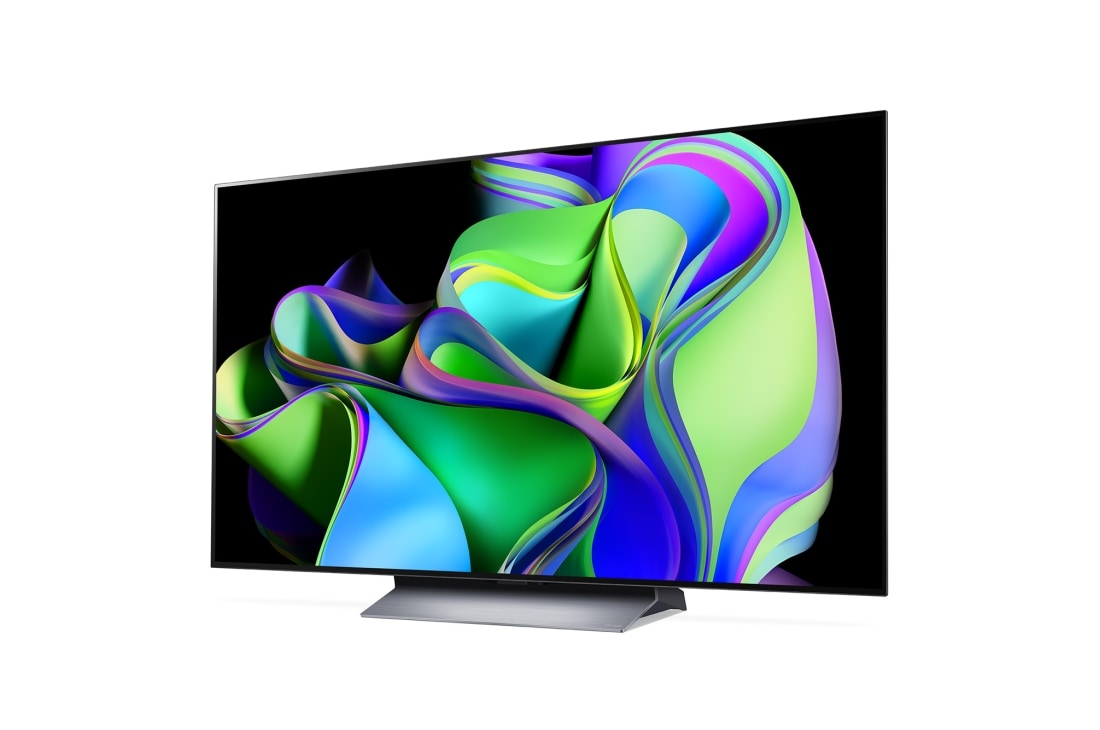 LG OLED evo C3 77 inch 4K Smart TV 2023, Slightly-angled left-facing side-view., OLED77C3PSA, thumbnail 2