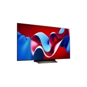 LG OLED evo AI C4 55 inch TV 4K Smart TV 2024 | Wall mounted | TV stand | TV wall design | Ultra HD 4K resolution | AI ThinQ, Slightly-angled left-facing side view, OLED55C4PSA, thumbnail 6