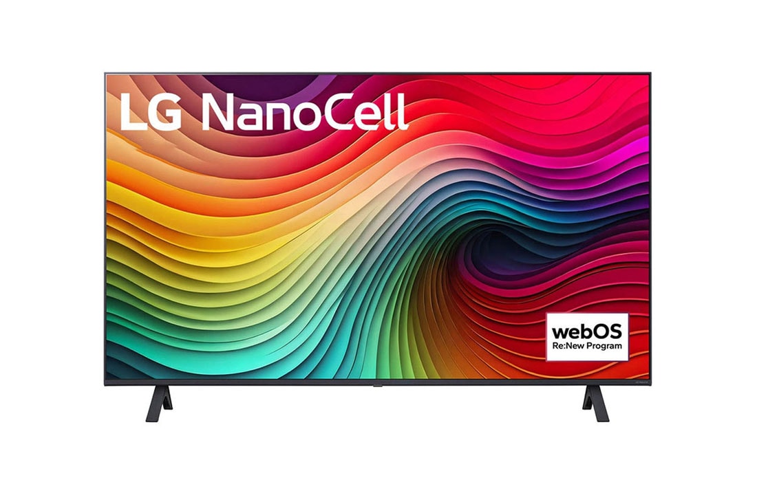 LG NanoCell TV NANO81 43 inch 4K Smart TV | Wall mounted | TV Stand | Ultra HD 4K resolution | AI ThinQ with HDR10 Pro, front view, 43NANO81TSA