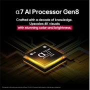 LG 43 Inch LG UHD AI UA84 4k Smart TV 2025, The alpha 7 AI Processor Gen8 lights up yellow and colorful bolts of light shoot out from it. The title talks about how the processor delivers 4K quality, stunning color and brightness., 43UA8450PSA, thumbnail 5