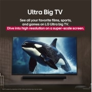 LG 43 Inch LG UHD AI UA84 4k Smart TV 2025, LG TV with an impressively large screen mounted on a wall above a LG Soundbar in a modern style living room., 43UA8450PSA, thumbnail 8