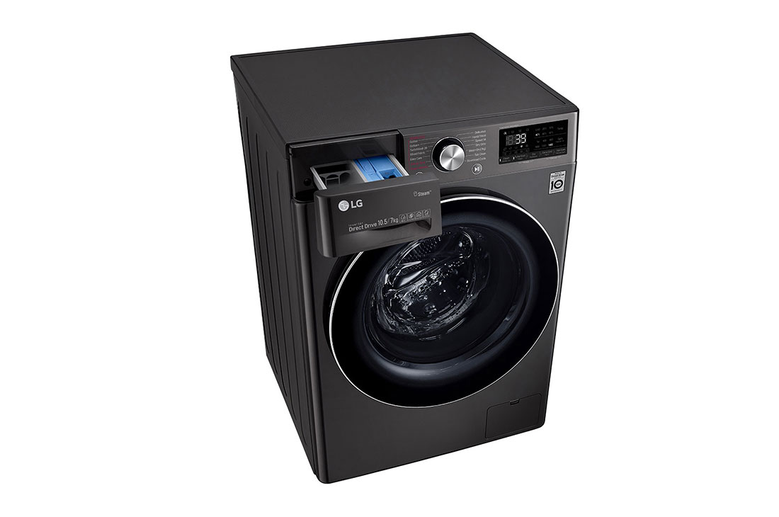 LG 10.5/7kg, AI Direct Drive Front Load Washer Dryer, FV1450H2K-Right Top Perspective2, FV1450H2K, thumbnail 9