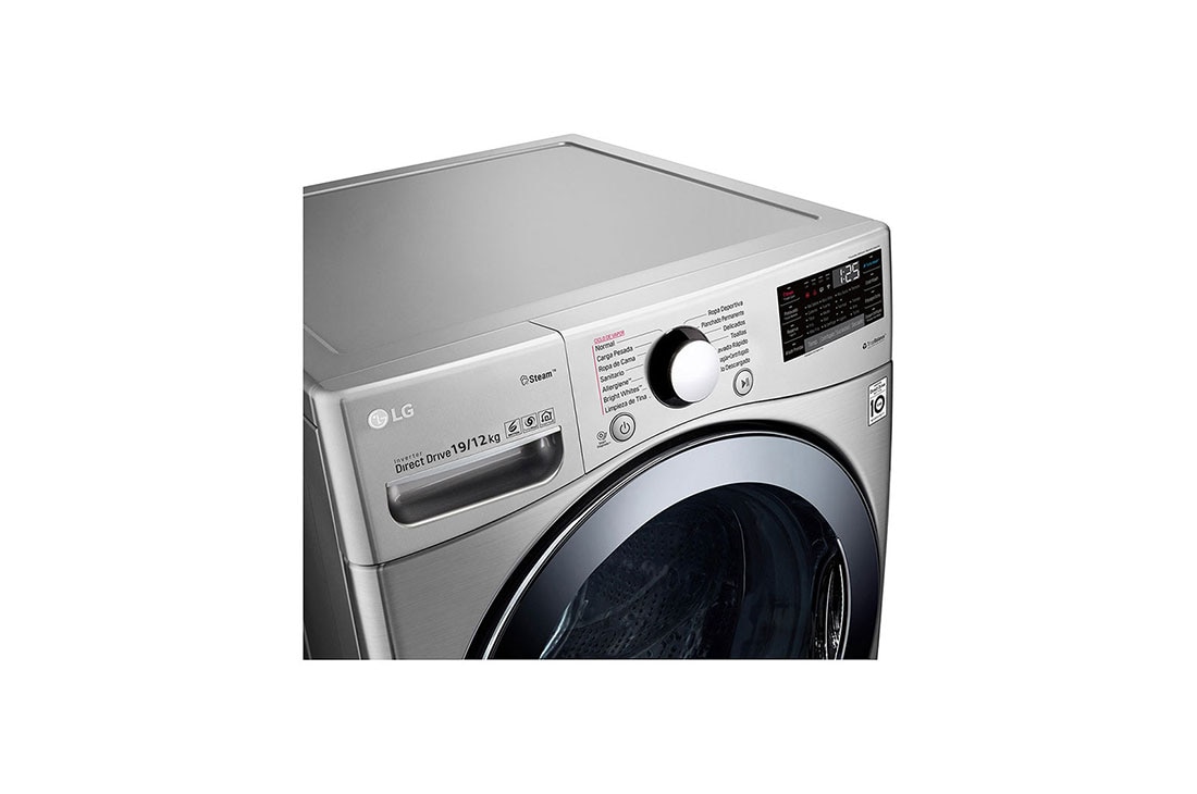 LG 19/12kg, TWIN Load Smart Washing Machine with 6 Motion Inverter Direct Drive, F2719RVTV-Left Perspective Detail, F2719RVTV, thumbnail 4