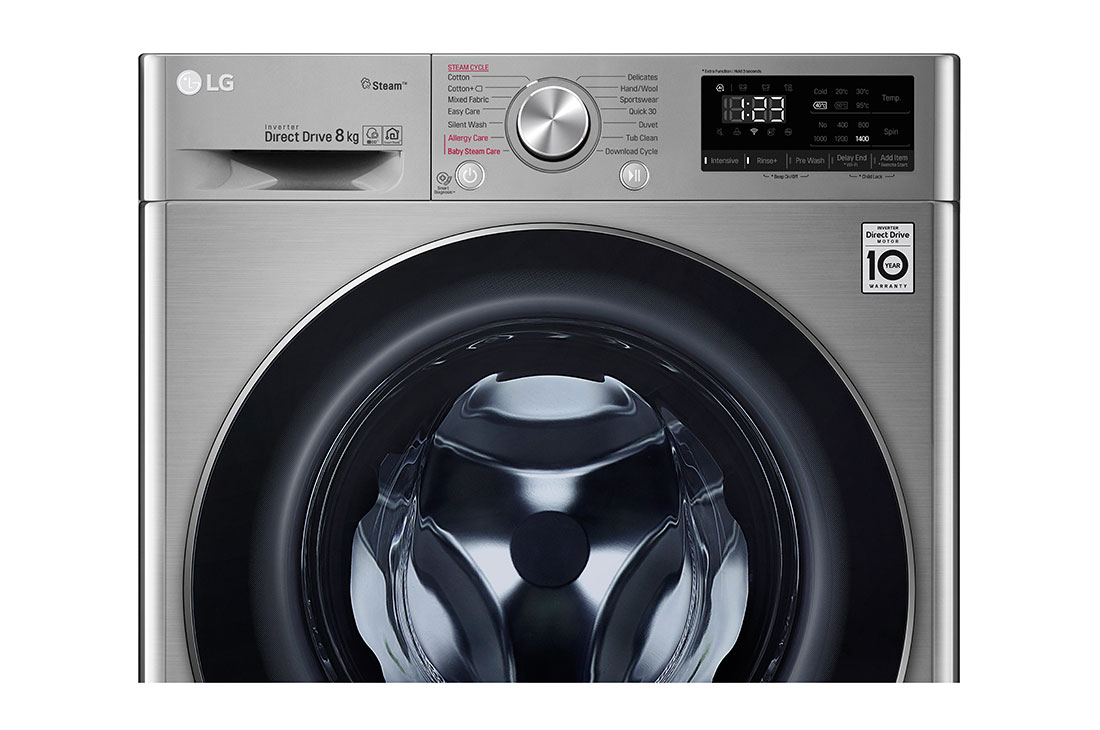 8KG AI Direct Drive Front Load Washer in Steel LG LK