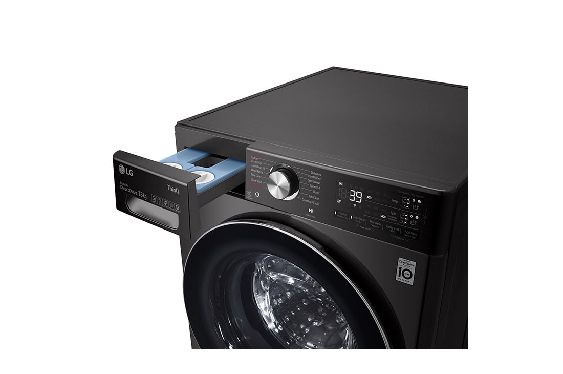 LG 13kg, AI Direct Drive Front Load Washing Machine, Detergent port open side view, FV1413S2BA, thumbnail 6