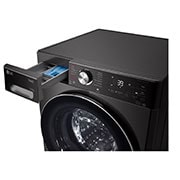 LG 11/7kg, AI Direct Drive Front Load Washer Dryer, Detergent port open side view, FV1411H2B, thumbnail 6