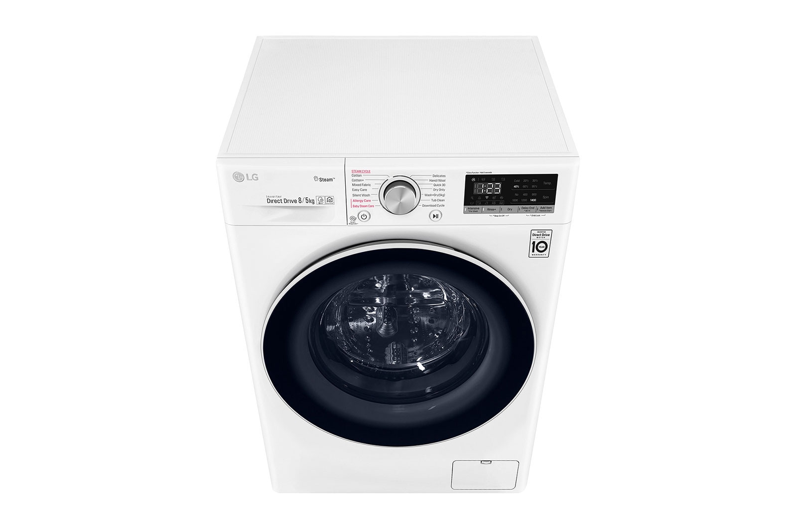 LG 7KG Front Load Washing Machine with AIDD, Top perspective view, FV1207S4W, thumbnail 10
