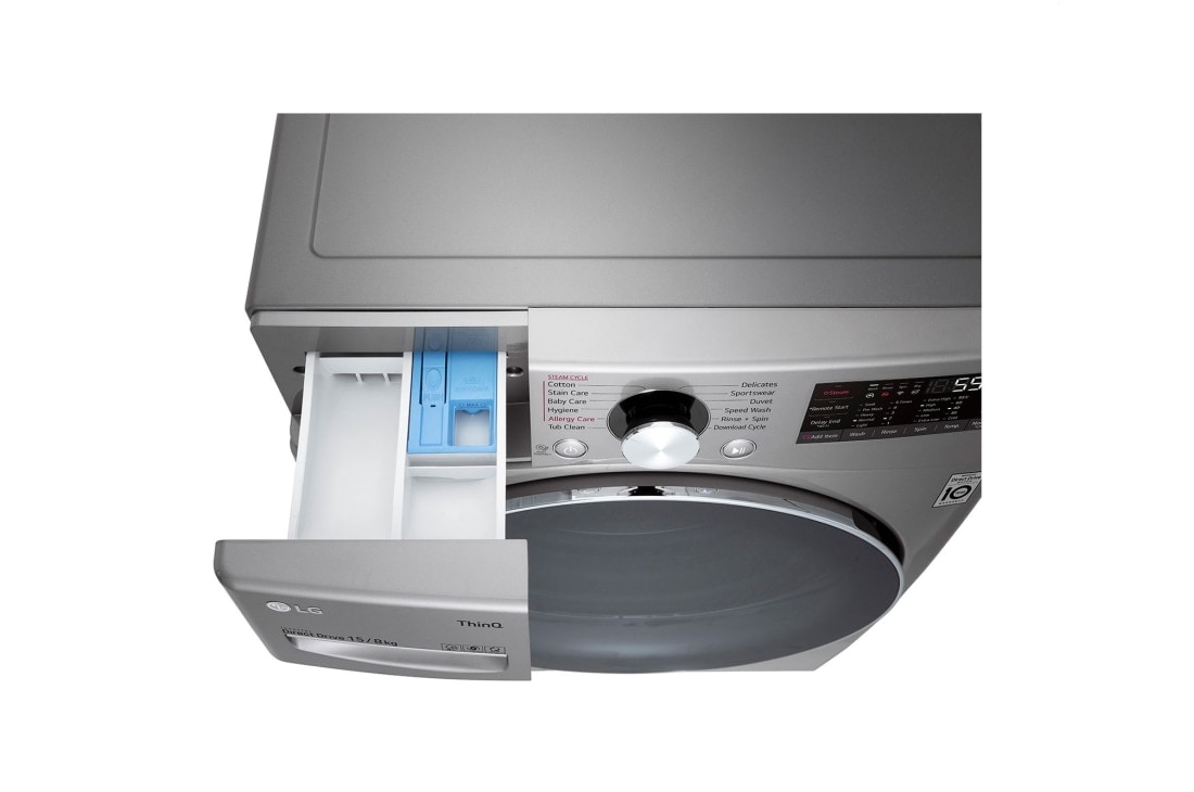 LG Front Load Washer Dryer with AI Direct Drive™, 15/8KG, Detergent port top view, F2515RTGV, thumbnail 8