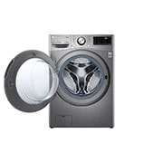 LG Front Load Washer Dryer with AI Direct Drive™, 15/8KG, Front view with door open, F2515RTGV, thumbnail 2