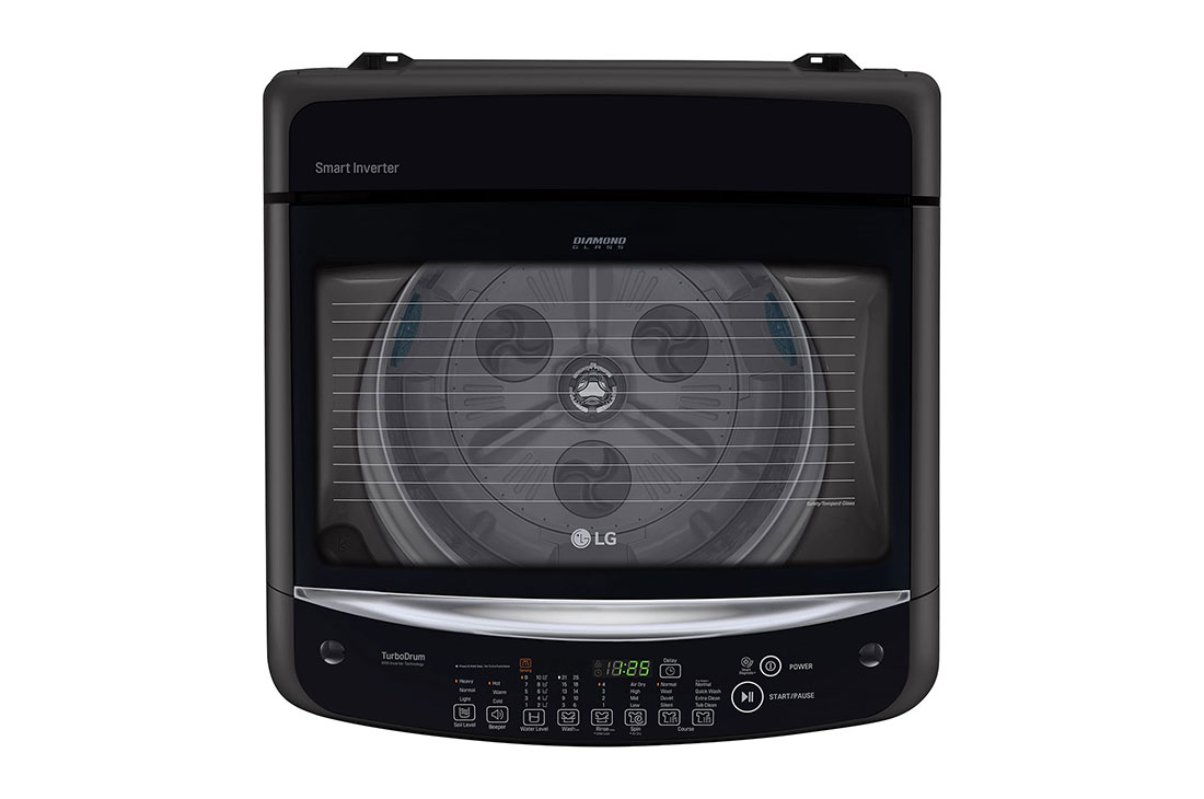 LG Smart Inverter Top Load Washing Machine, 11KG, Black, Top view, T2311VSAB, thumbnail 3