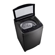 LG Smart Inverter Top Load Washing Machine, 11KG, Black, Left top view with door open, T2311VSAB, thumbnail 8