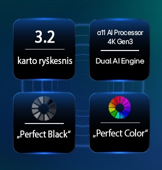 „LG OLED evo AI C6“ su „Hyper Radiant Color Tech“ užtikrina tobulą juodą ir kitas spalvas, 3,2&nbsp;karto ryškesnį ekraną ir „alpha 11 AI Processor 4K Gen3“ su dvigubu AI varikliu.