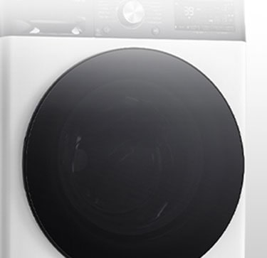 Aiškus skalbyklės su Grūdinto stiklo durelėmis vaizdas.