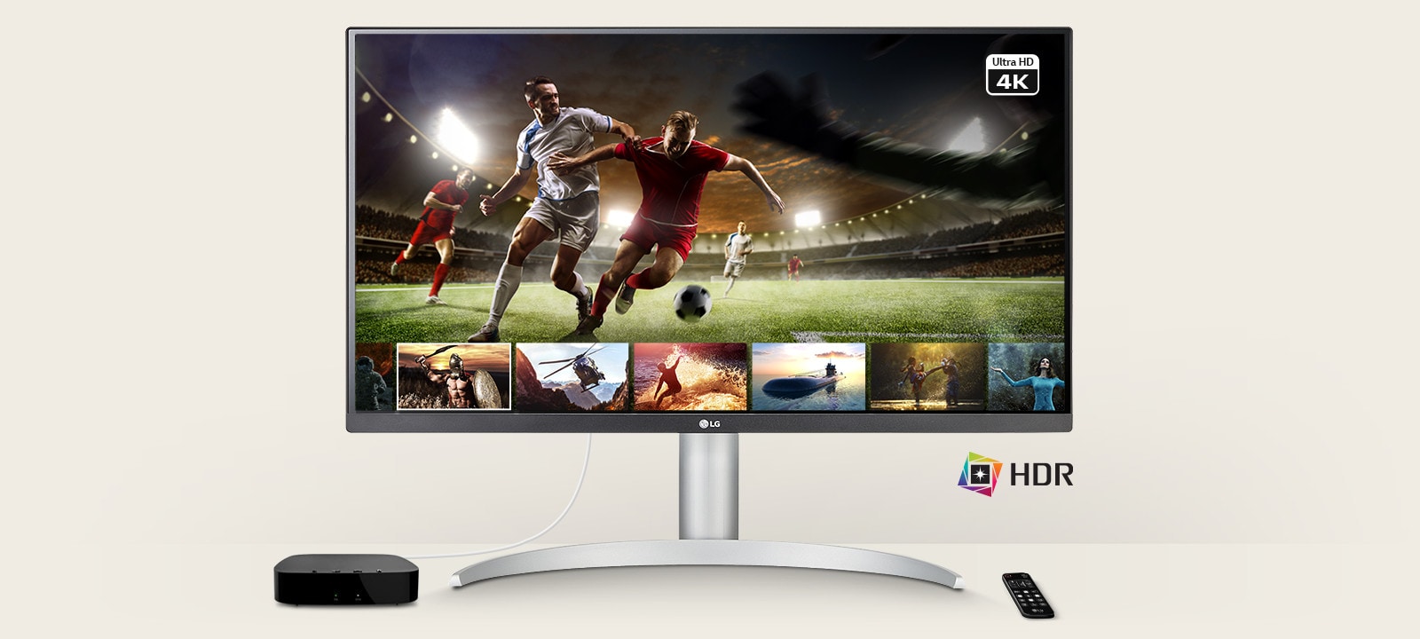 Šis monitorius leidžia mėgautis 4K ir HDR turiniu.		