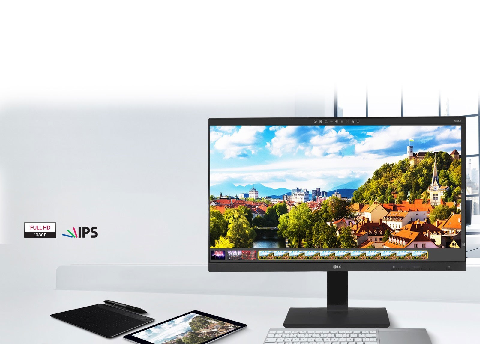 „Full HD“ IPS ekranas<br>1