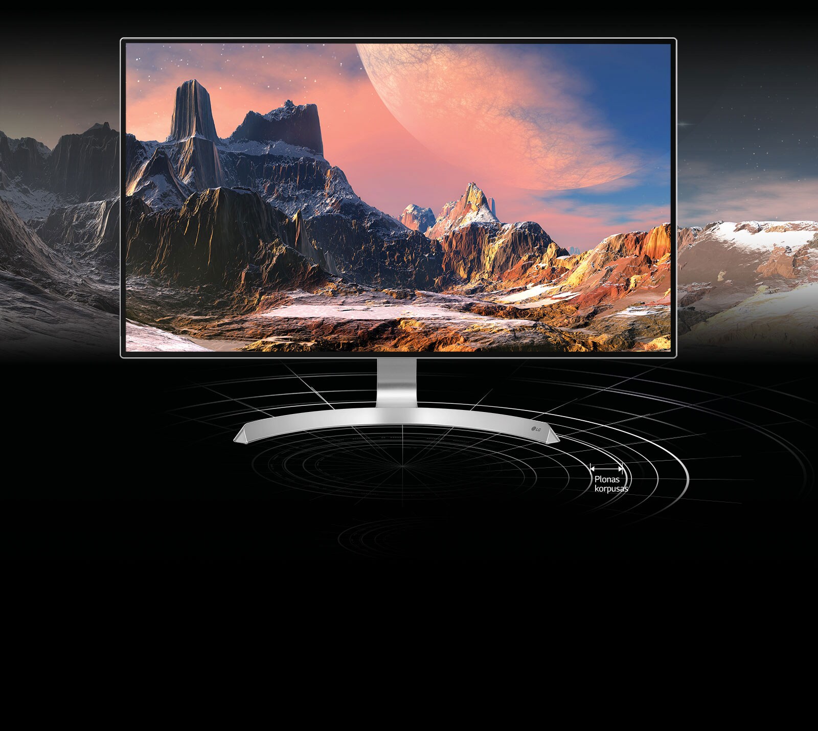 4 kraštuose nėra rėmelio, grakštus „ArcLine“<br>1