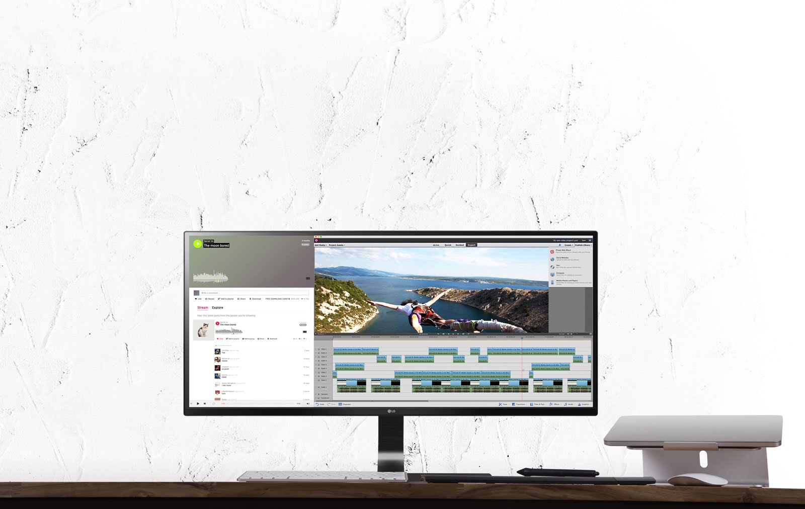 21:9 „Full HD“ monitorius turinio kūrėjo studijai1
