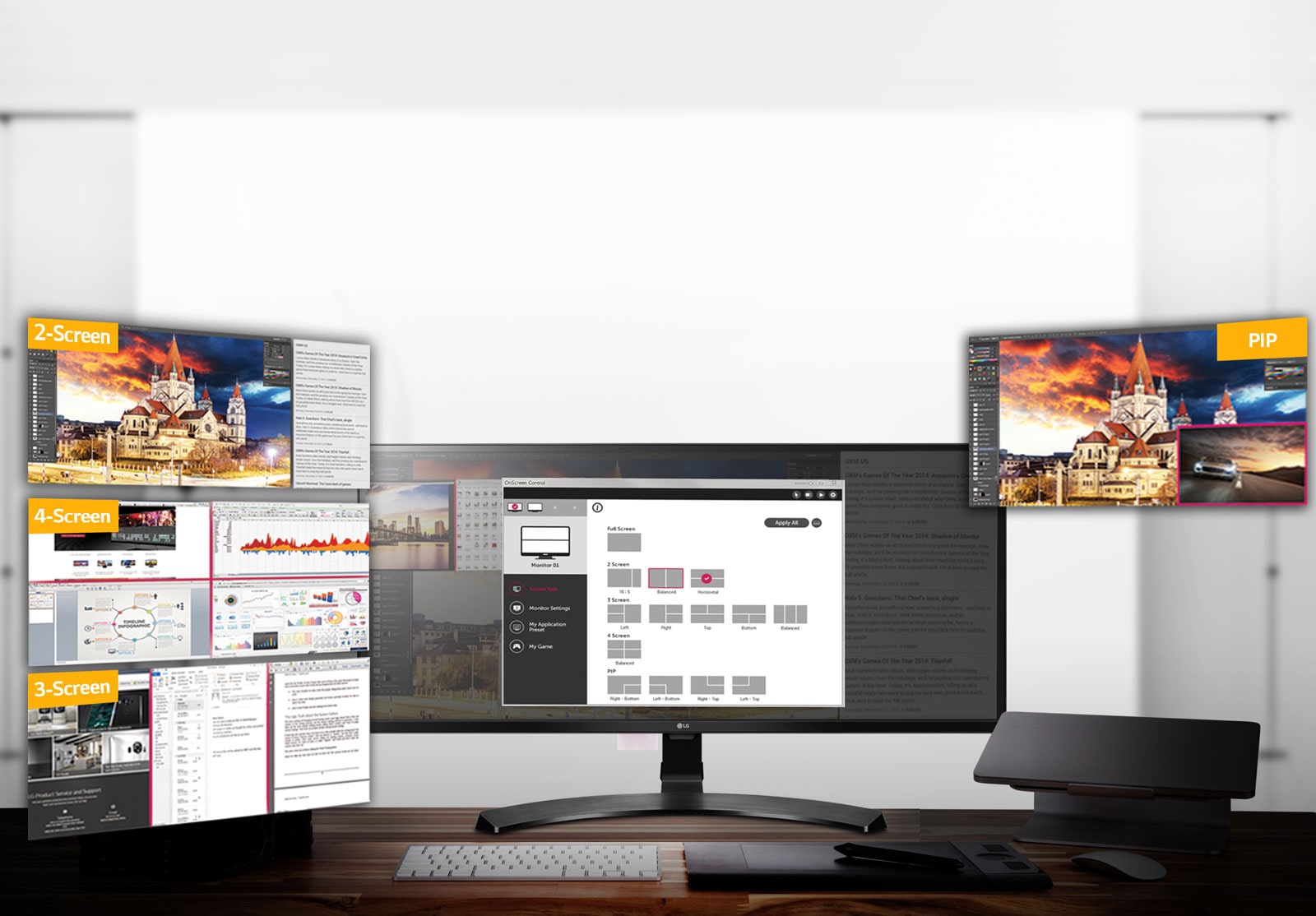 Universalumas ir našumas su funkcija Screen Split1