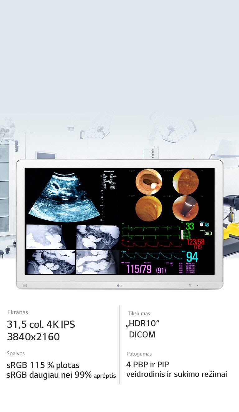 Didelis ekranas chirurginiam tikslumui