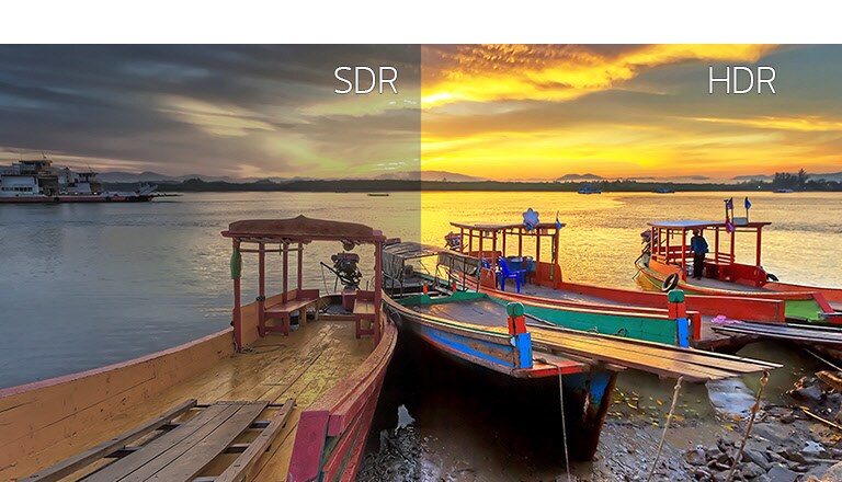 Technologija HDR užtikrina turinio spalvų dramatiškumą, palyginti su SDR